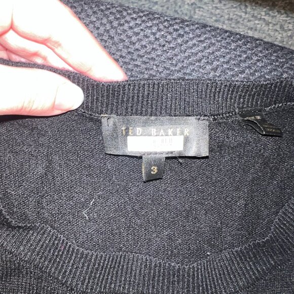 Ted Baker black Callah Bow Crew Neck Sweater top size 3 like new no tags - Picture 7 of 8